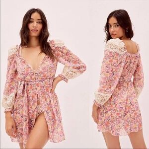 VICTORIA'S SECRET FOR LOVE AND LEMONS GARDENIA ROBE DRESS XSmall FLORAL Fairy